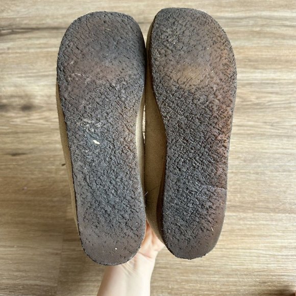 Clarks Wallabees 35385 Tan Leather Suede Chukka Boots Women’s Size 8 Gum Soles - Picture 6 of 10